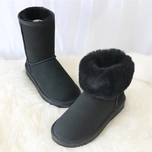 GY& YY/классические зимние ботинки из натуральной овечьей кожи; зимние ботинки с овечьим мехом и шерстью; женская зимняя обувь