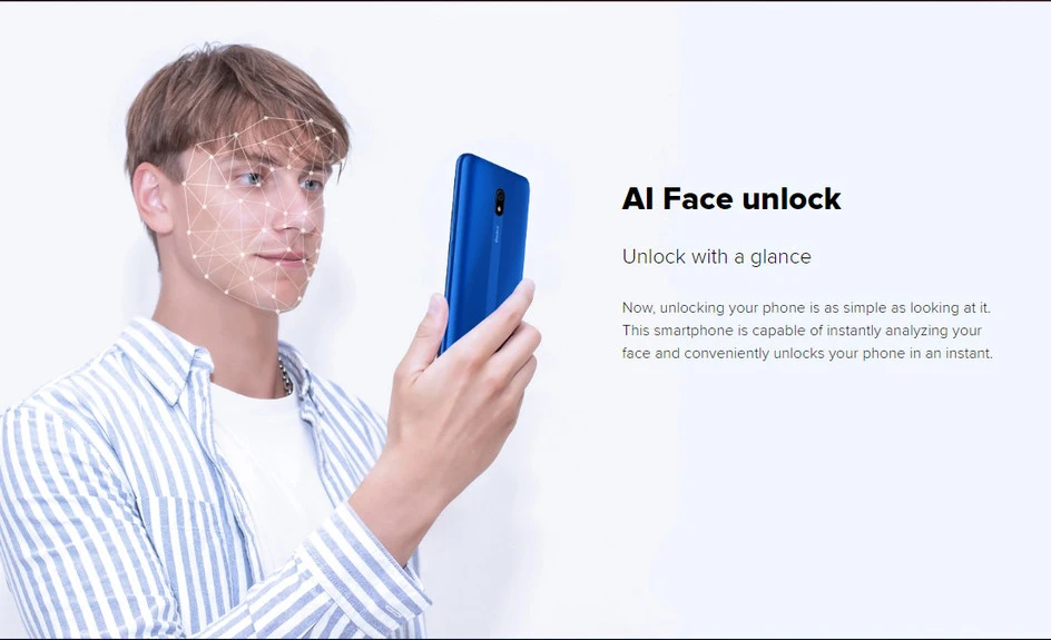 Глобальная версия Xiaomi Redmi 8A 2 ГБ 32 ГБ смартфон 6,2" Восьмиядерный Snapdargon 439 5000 мАч 12 МП AI камера