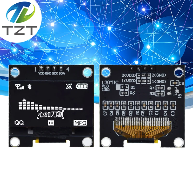 1 3 inch oled iic serial white oled display module 128x64 i2c ssd1306