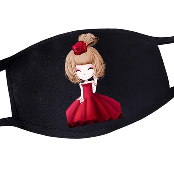 

Newest Anime Cute Kawaii Girl Laughing Print Reusable Face Mask Pattern For Womens Girls Anti Dust Mouth Masks Kpop Maska Masque