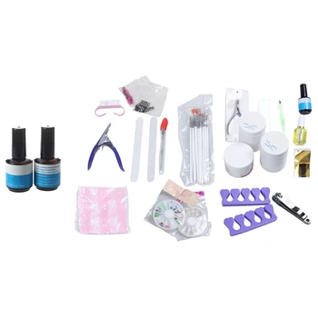

2 Kit Nail Enamel UV Lower Glue Nail Decoration False Manicure & DIY Kit Of Mancure to UV Topcoat