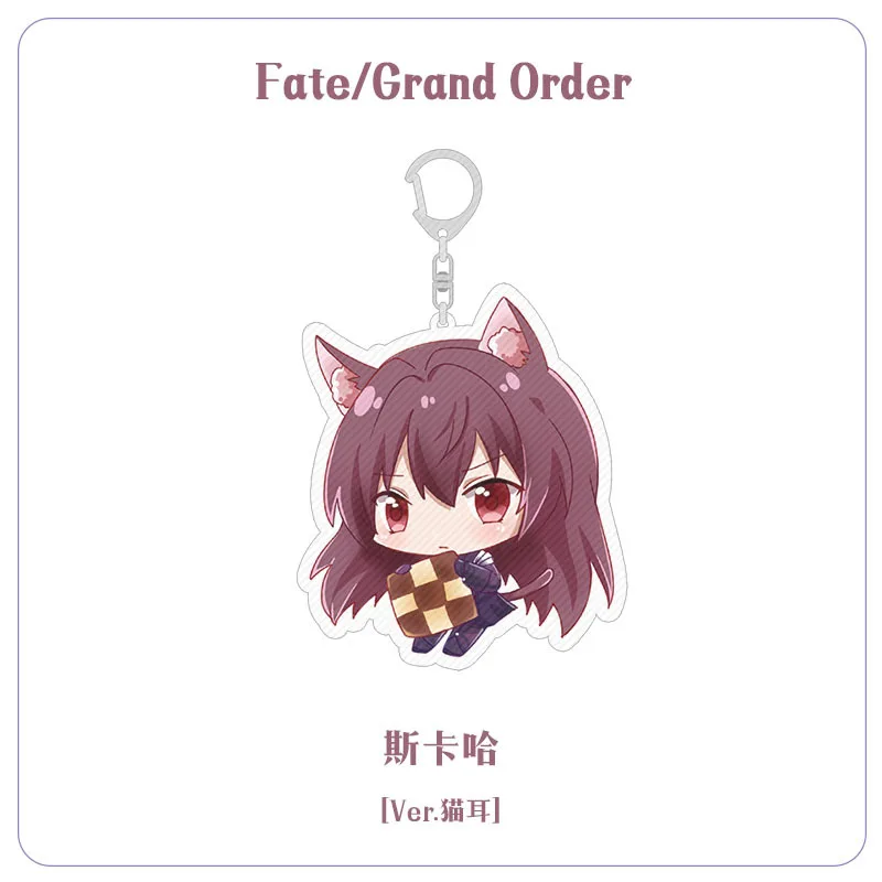 Аниме Fate/Grand Order tamamo no Mae Alter Mash Kyrielight Косплей двухсторонний акриловый брелок Подвеска-сумка для телефона подарок - Цвет: Белый