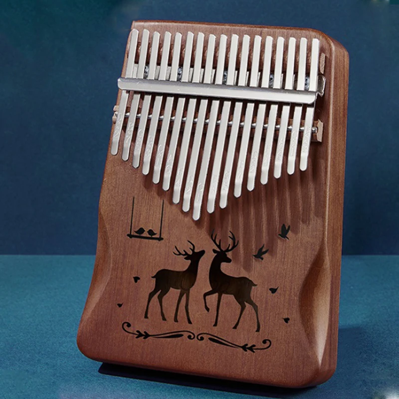 Kalimba thumb piano keys set with sun flower pattern wooden mbira finger piano gifts african