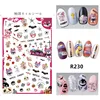 1pc Halloween water transfer nail art stickers decals nails decorations manicure tools pumpkin skull design 5