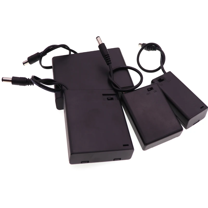 

300 шт./лот 2x 3x 4x AA батарейки пластиковый корпус 2 3 4 слота держатель батарейки AA коробка для хранения крышка с выключенными проводами + DC порт