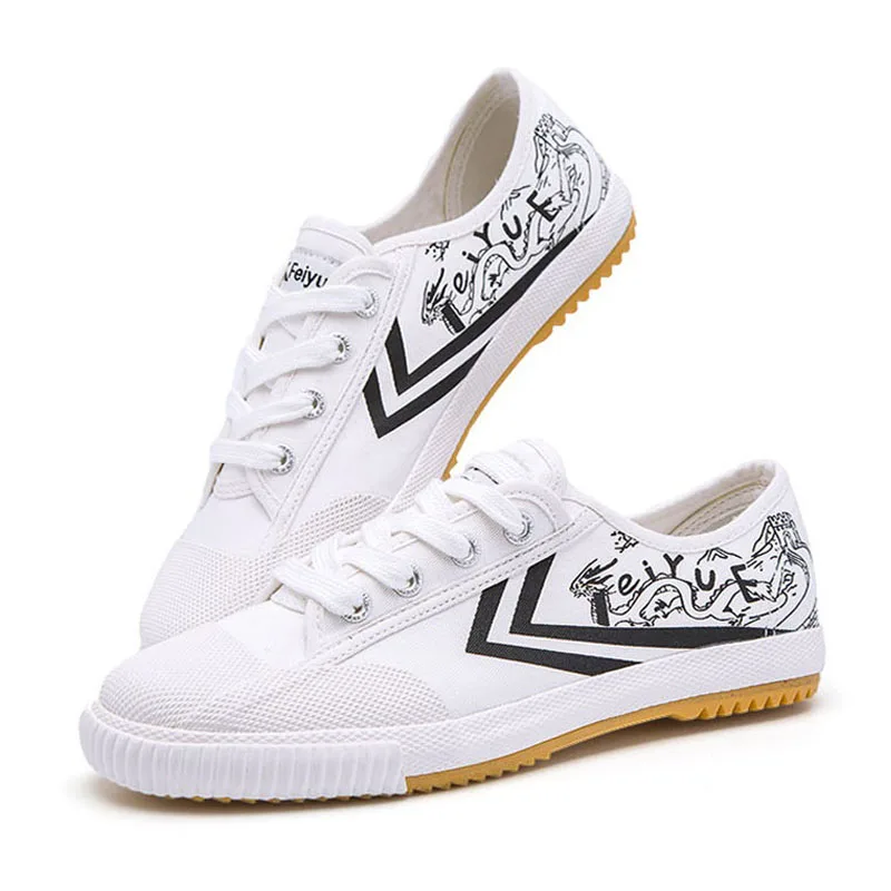

Feiyue Kong Fu Man Shoes Casual Sneakers Canva Comfortable Light Trainers Tai Chi Martial Arts Hand-drawn Graffiti Feiyue Shoe