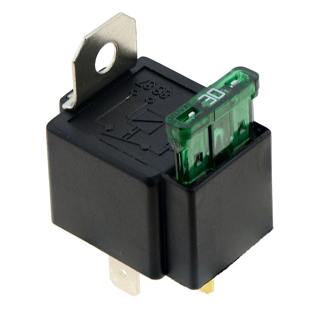 Car Automotive 30Amp Fused Relay 4 Pin with 4 Wires Harness Socket 12V