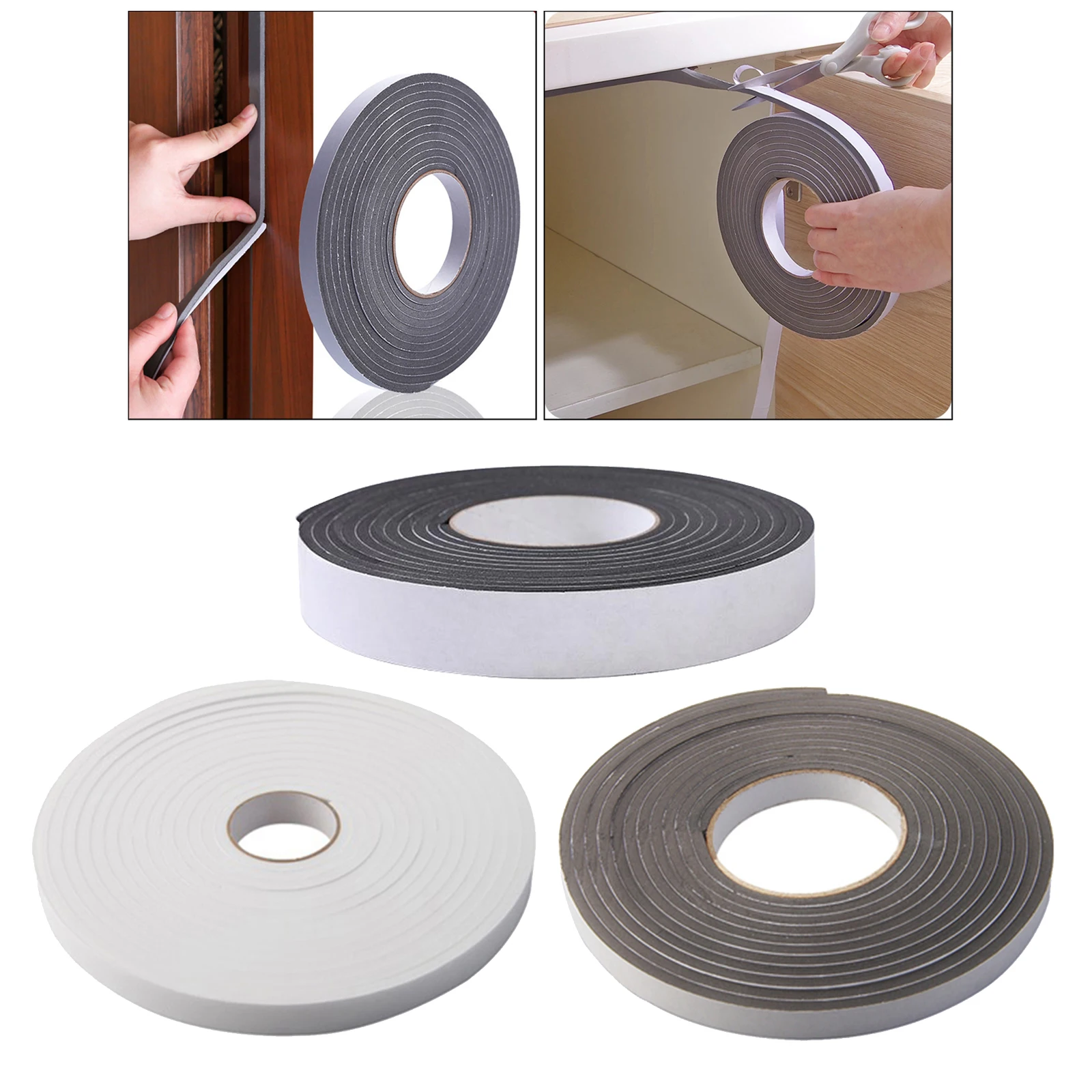 2 Rolls Foam Weather Seal Foam Seal Tape Strip High Density Stripping with Adhesive Backing 1.18Inch Width 16.5 Feet Long