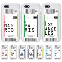 Biglietto aereo Tokyo London Paris City Phone Case per iPhone 11 12 Pro Max XR XS X 7 8 6 6s Plus SE 2020 Soft TPU Clear Fundas