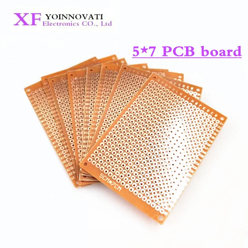 2 шт. 5*7 см pcb Прототип бумаги медь PCB 5*7 Универсальный Эксперимент Матрица печатная плата 5x7cm - изображение