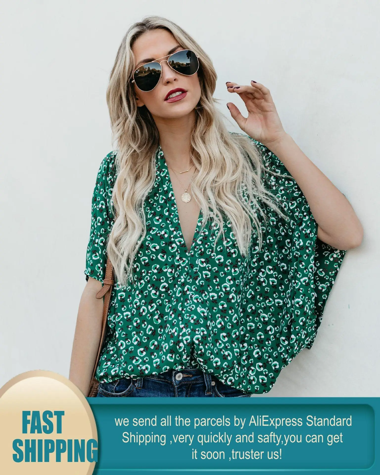 Женские топы размера плюс туники с цветочным принтом рукав летучая мышь летняя