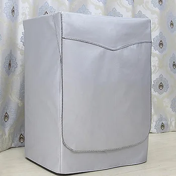 

Case Waterproof Dust-proof Solid Zipper Washing Machine Protection Front Cove Home Laundry Supplies Silver