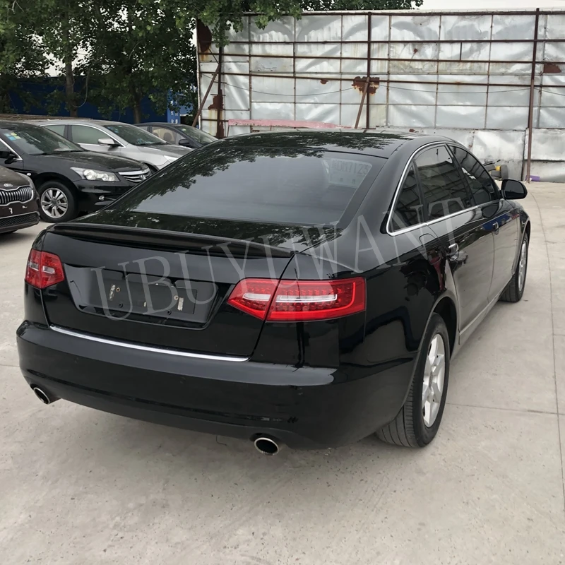 Для Audi A6 C6 2009 2010 2011 2012 углеродное волокно в бельгийском стиле внешний задний спойлер багажника автомобиля хвост загрузки крыло украшения