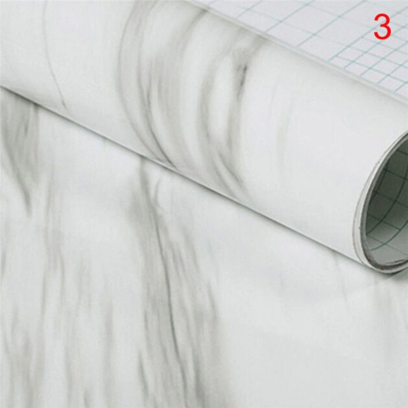 JX-LCLYL Self Adhesive Marble Effect Contact Paper Film Wall Covering Peel-Stick Decor