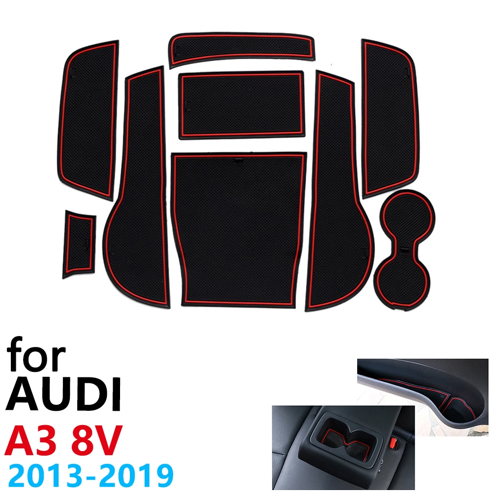 Противоскользящий резиновый коврик для подстаканника Audi A3 8V S3 RS3 RS 3 S Line 2013 ~ 2019 2015
