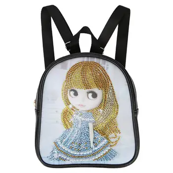 

2020 DIY Cartoon Shaped Diamond Painting Backpack for Women Fashion PU Leather Kids Girls Students Schoolbag Rucksack Wristlet