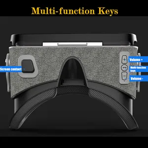 Image 5 - Ban Đầu VR Thực Tế Ảo 3D Hộp Kính Stereo VR Google Cardboard Tai Nghe Mũ Bảo Hiểm Dành Cho IOS Android Điện Thoại Thông Minh, Bluetooth Đính Đá