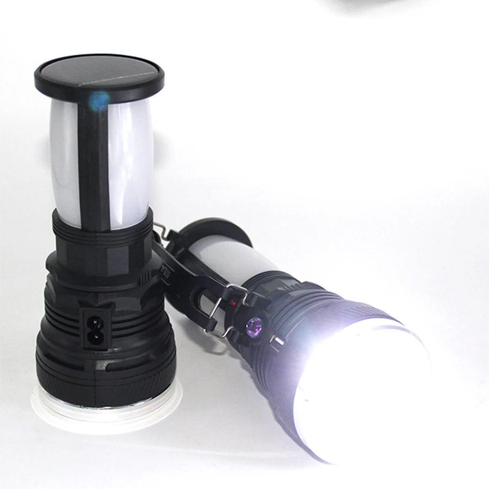

LED Flashlight Camping Tent Light Solar Power Rechargeable Lantern Lamp IP65 Waterproof For Outdoor Camping Lighting