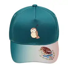Унисекс Сонная Сова бейсболки хлопчатобумажная ткань регулируемые мексиканские элементы уличные шапки зеленый
