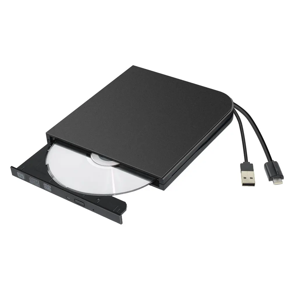 YiYaYo Тип C USB 3,0 DVD привод DVD RW горелка Писатель Rewriter CD rom ридер плеер Внешний привод для портативных ПК Windows Mac OS - Цвет: USB 2.0 and Type C