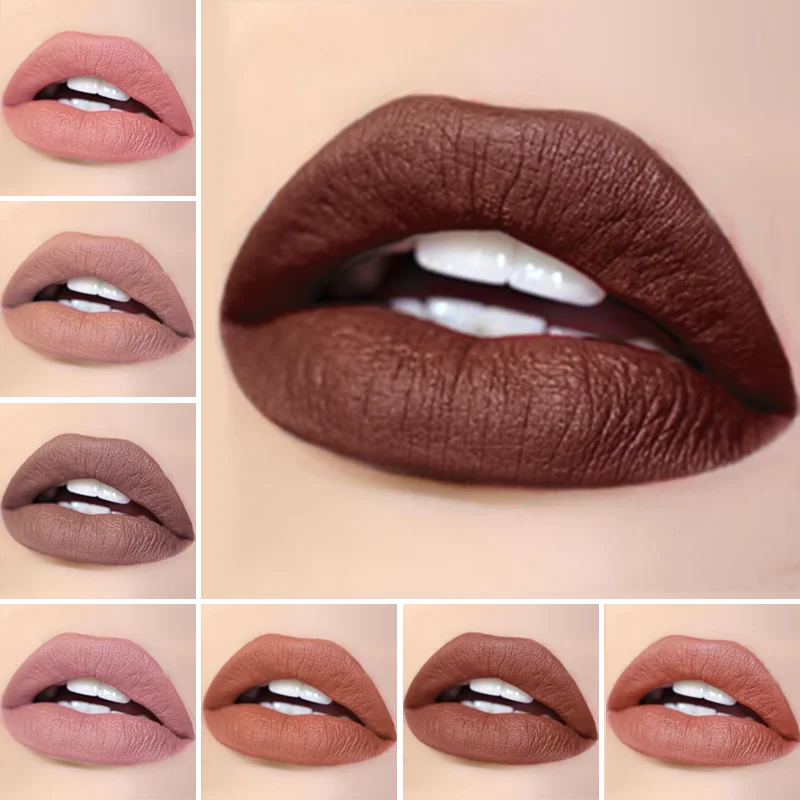 

QIBEST Liquid Lipstick Lips Makeup Matte Lipgloss Pigment Waterproof Lip Gloss Lipstick Lip Tint Korean Lip Cosmetics Base Gloss