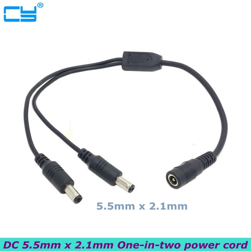 

0.2m DC 5.5mmx2.1mm Jack Power Supply One-to-Two Connector Cable for LED Light Small Audio Small Fan Controller
