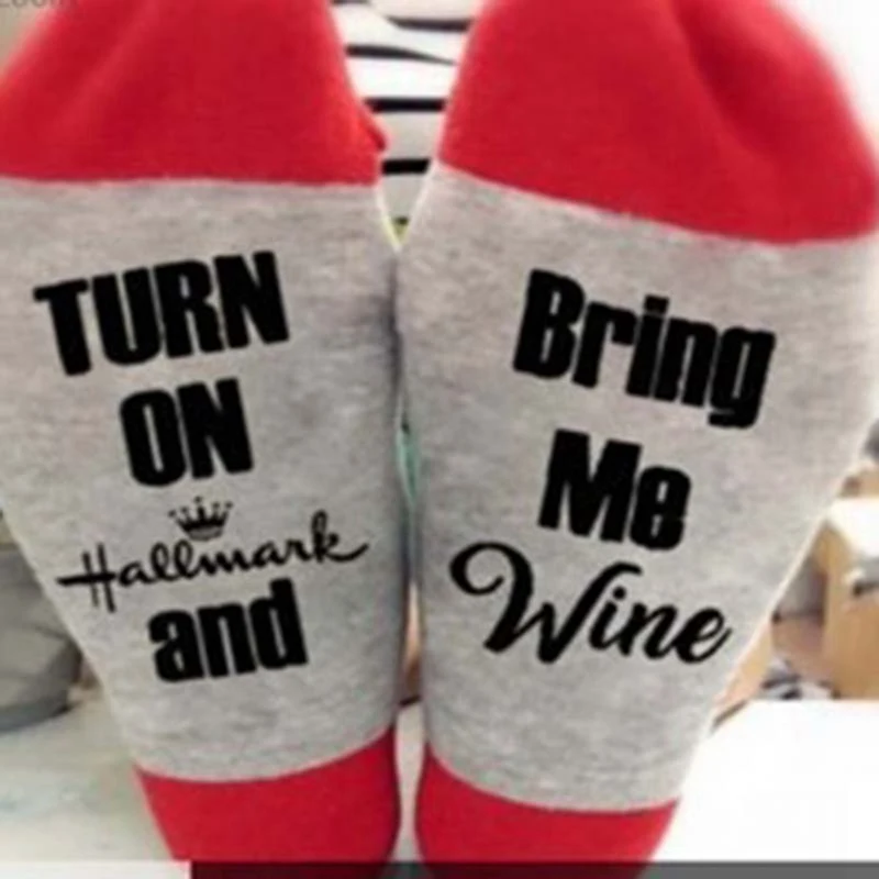 Christmas Letters Printed Women Winter Warm Socks Christmas Gifts
