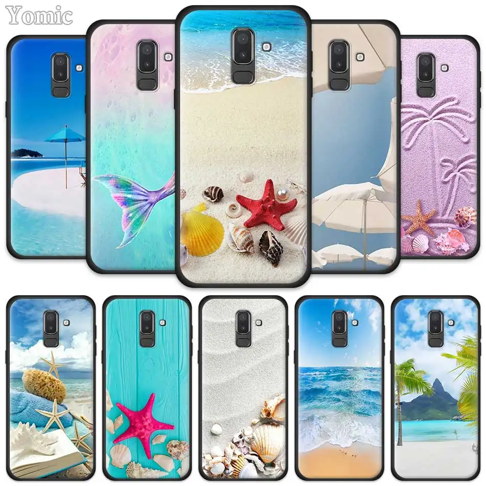 Прозрачный чехол для samsung Galaxy J8 J6 J4 A6 A7 A8 A9 Plus M10 M20 M30 S M40 силиконовый черный чехол для телефона