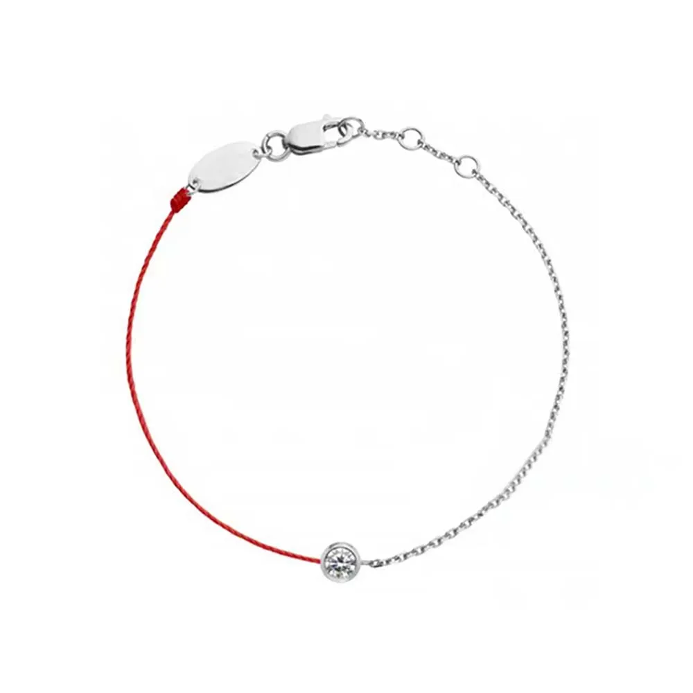 

B01-001C Bracelet Red Thread Gold-Color 316L Stainless Steel Clear Cubic Zircon Charm Bracelets For Women Red String Bracelet