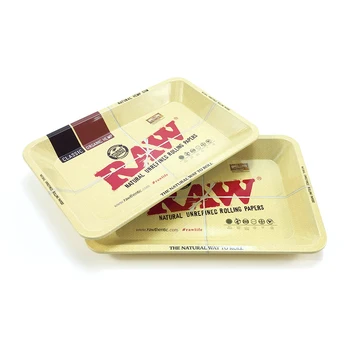 

Raw Rolling Tray Smoke Weed Cigarette Paper Hand Roller Metal Plate Herb Tobacco Storage Holder Tool Smoking Grinder Accessories