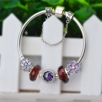 

100% 925 silver sterling bangles charm charm charm bracelet for woman with charm charm luxury set free shipping