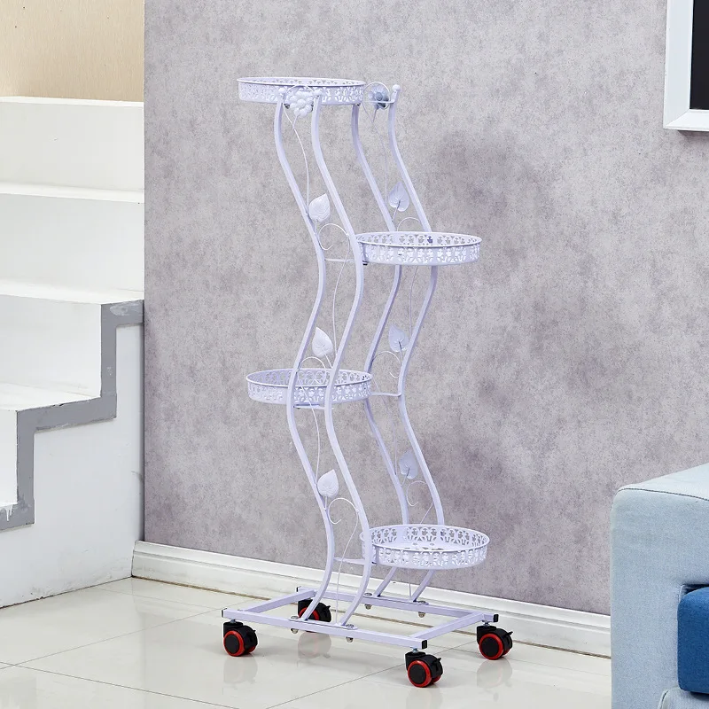 white 4 Tiers Цветок металлическая подставка 3/4/5 слоев железная Цветочная полка для Гостиная металлические полки закрытый короткий заводской стенд с Северными стойка для цветов - Цвет: white 4 Tiers