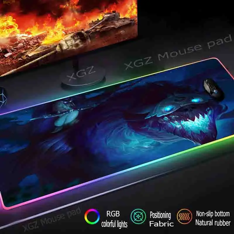 Mairuige Custom Large RGB Mouse Pad Black Lock Edge Computer Desk Pad Rubber Non-slip Dota Csgo Gam