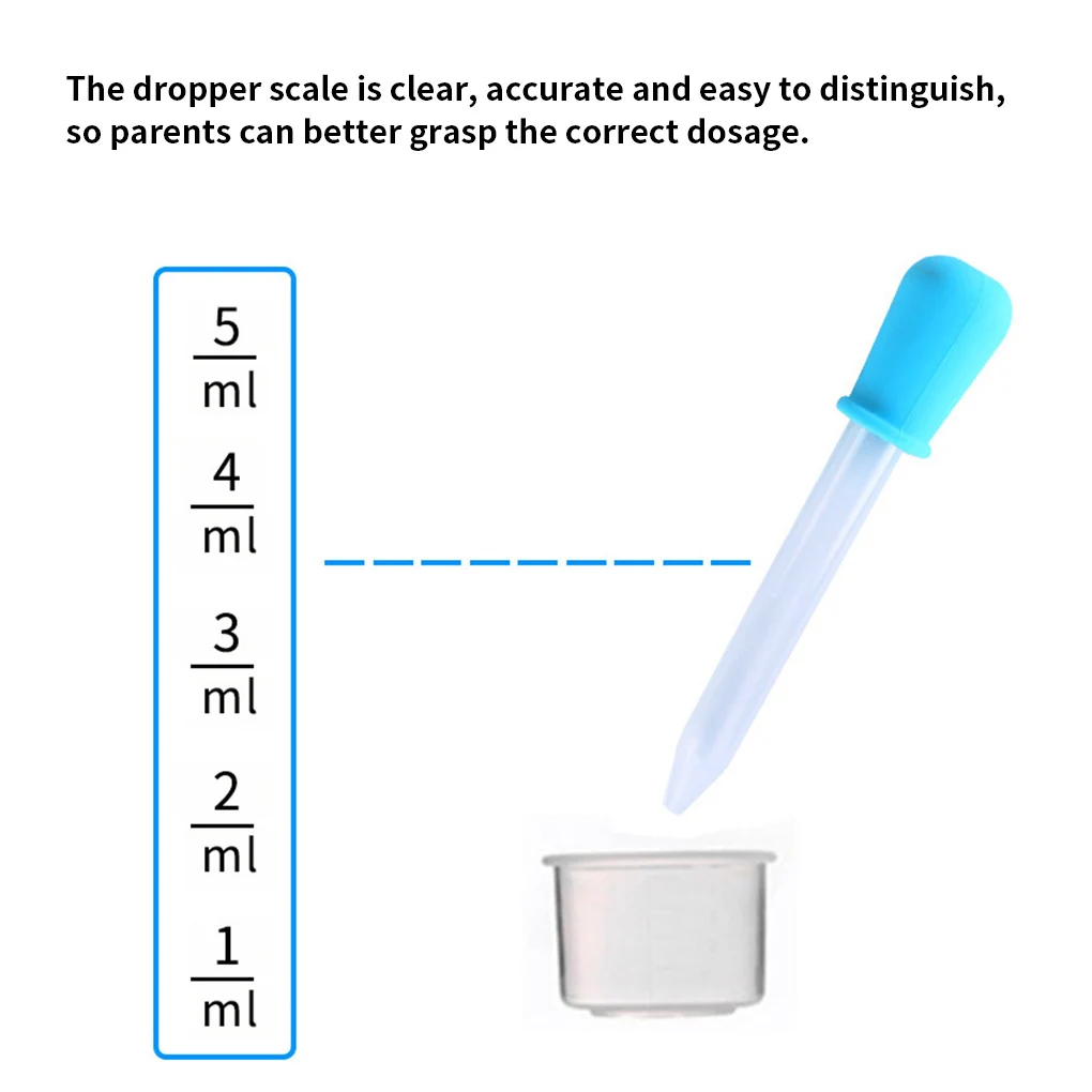 6/8/10pcs 5ml Silicone Pipette Liquid Food Dropper Plastic Baby Feeding Medicine Dropper Pipette Dropper For School Lab Supplies