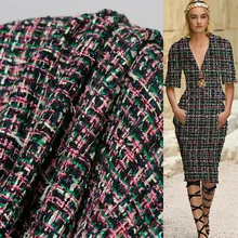 Ткань Франция розовый зеленый Твид ткани осенний пиджак платье костюмы материалы для одежды швейная ткань метр