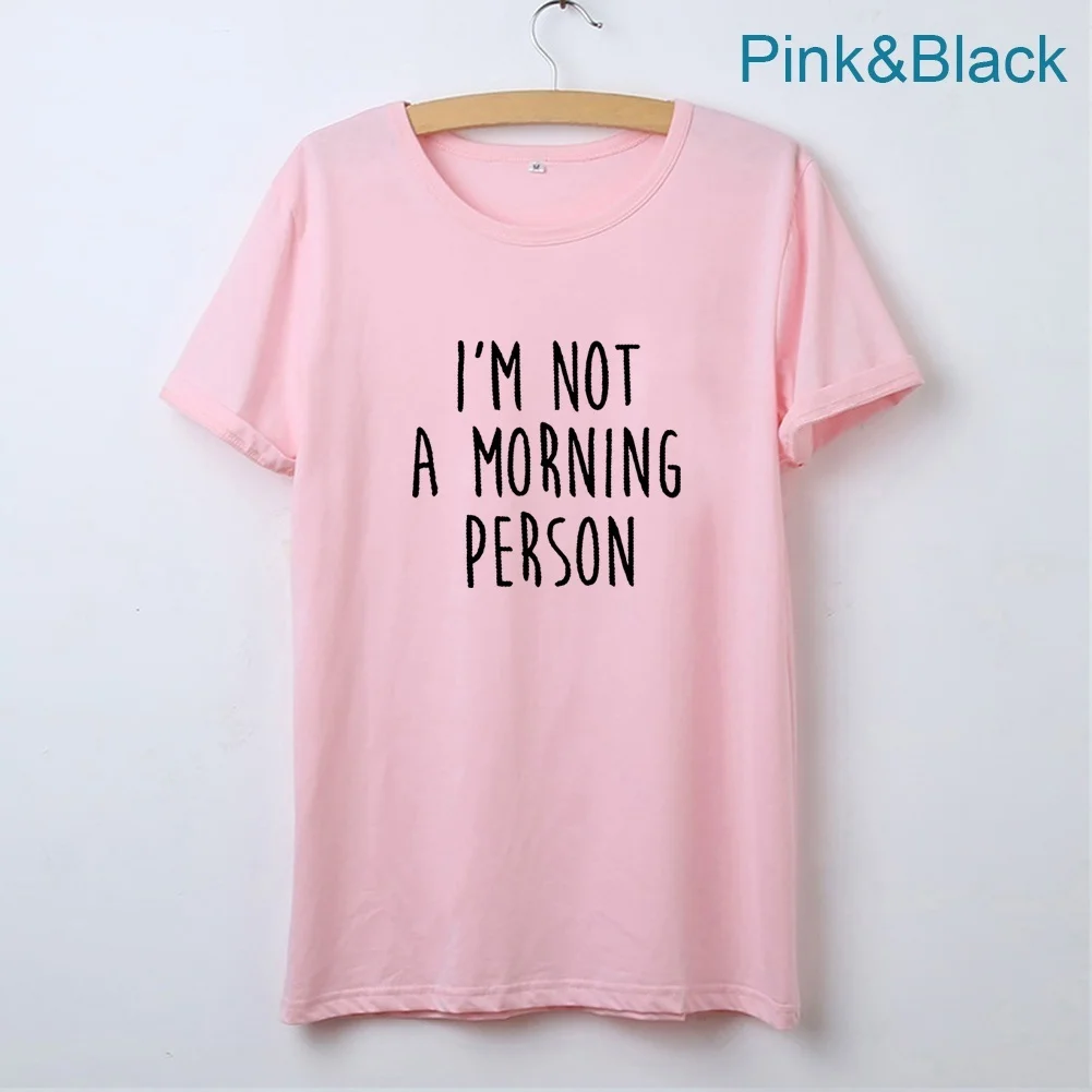 Женская футболка с коротким рукавом I'm Not A Morning Person свободная черная или белая