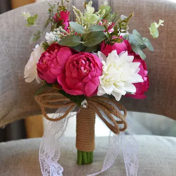 

Simulation Peony Flower 5 Color Home Decor Artificial Peony Bridal Bouquet 25*25*28cm Silk Cloth Ornament Festival Party