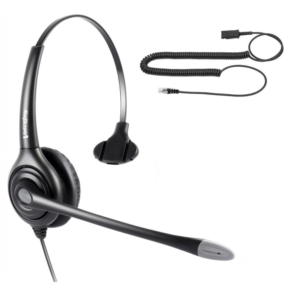 Professional Call Center Headset Rj9 Plug With Quick Disconnect Cable For Avaya  1600,9600 Series, Yealink,grandstream,snom Phone - Earphones  Headphones -  AliExpress