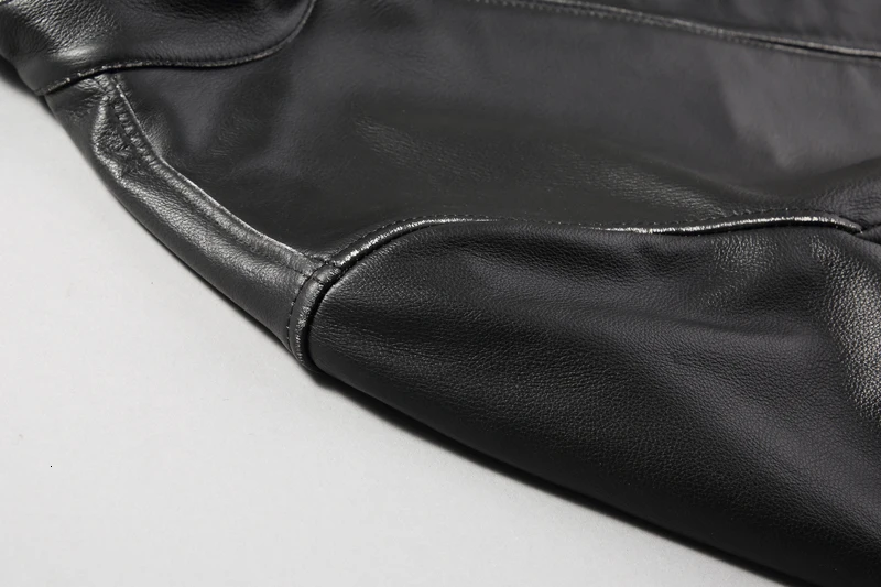 New Men Casual Cowhide Genuine Leather Jacket Stand Collar Riding Jackets Black/Black Eding/Vintage Gray Coats