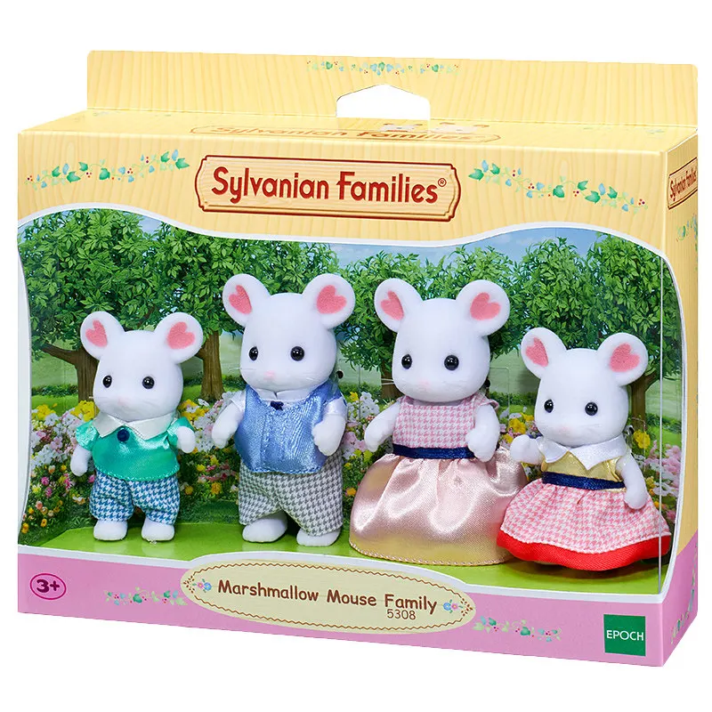 S01 Sylvanian Families Marshmallow mouse семейный кукольный домик, Набор фигурок, новинка 5308