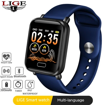 

LIGE Smart Bracelet Women IP67 Waterproof Fitness Tracker Wristband Pedometer Heart Rate Monitor Sport Smart watch Android ios