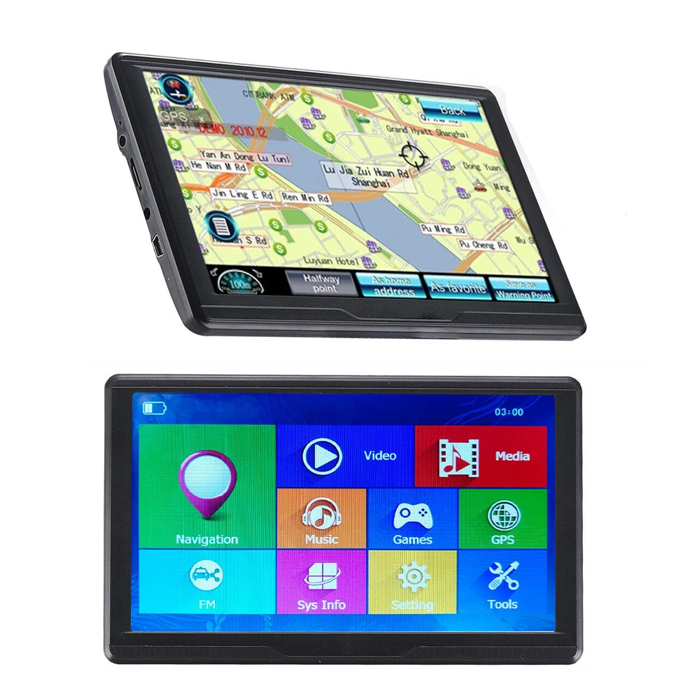 

1pc 7'' Auto Car Truck Sat Nav GPS Navigation 8GB Europe Maps Touch Screen Navigator 182x112x12mm Voice Navigation Accessories