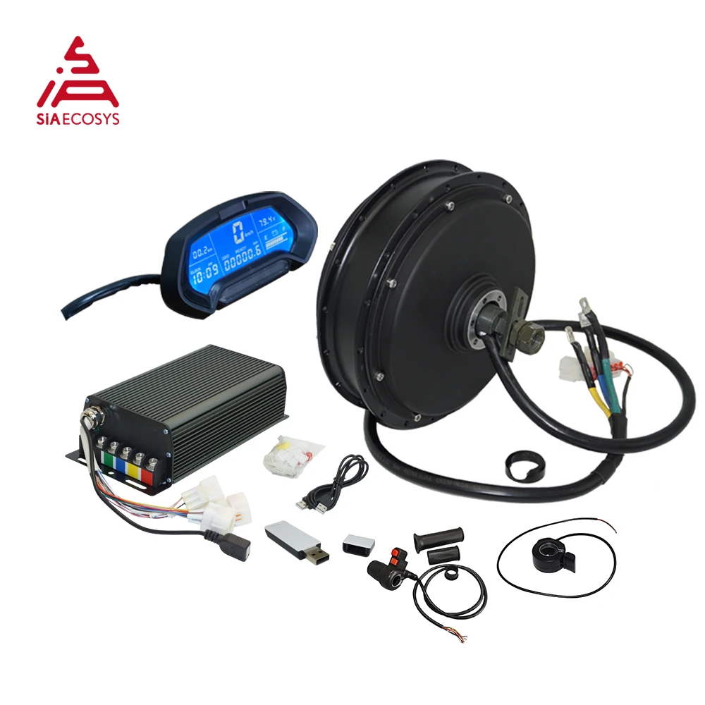 US $573.50 New Arrival SiAECOSYS QSMOTOR V3TI V3I 3000W 72V 70kph Hub Motor with SIA7230 controller and kits for EBike