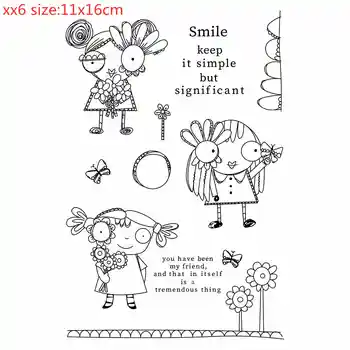 

weird girl Transparent Silicone Rubber Stamp and metal die Sheet Cling Scrapbooking DIY Cute Pattern Photo Album embossing