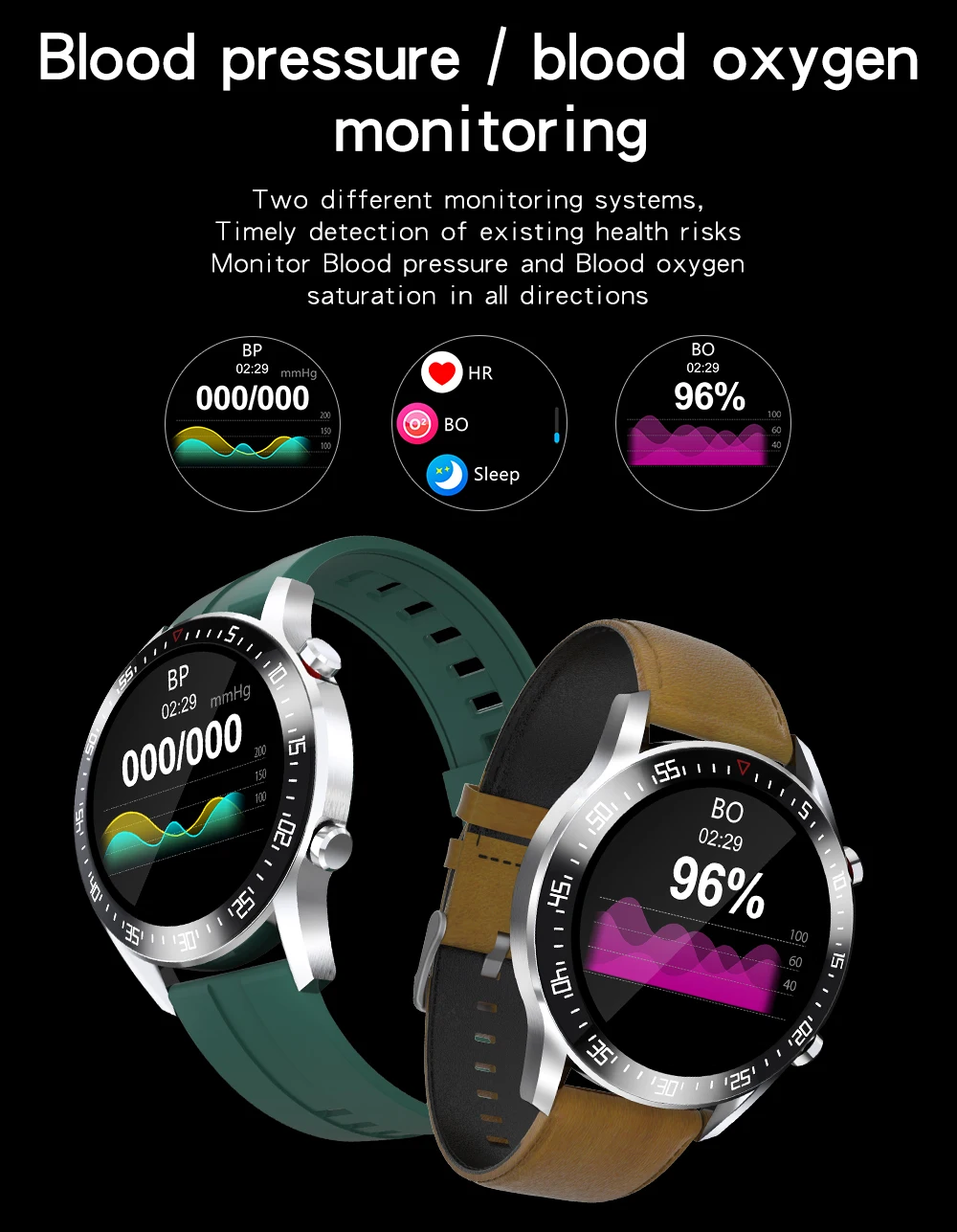 Full Touch Screen Bluetooth Heart Rate Fitness Smartwatches