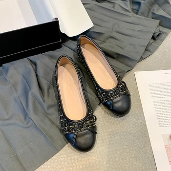 

Slingback Shoes Woman Butterfly-Knot Zapatos De Mujer Slip On Falts Mixed Colors Loafers Wave Ladies Shoes Elegant Single Shoes