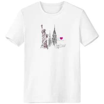 

I Love New York Statue Of Liberty White T-shirt Spring and Summer Tagless Comfort Cotton Sports T-shirts Gift