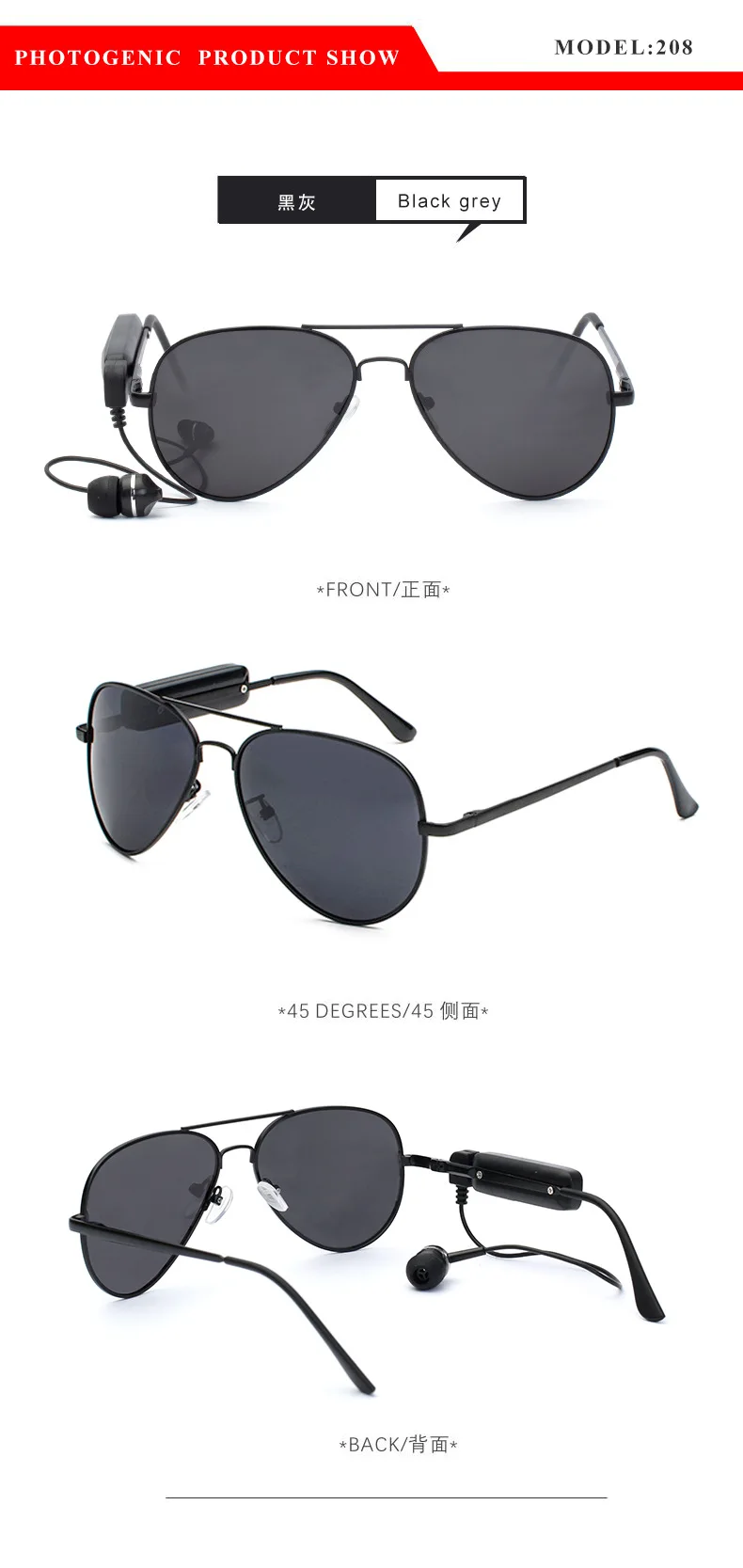 Смарт Bluetooth поляризованные солнцезащитные очки для мужчин Новое поступление трендовые дизайнерские овальные очки для мужчин oculos de sol masculino 208