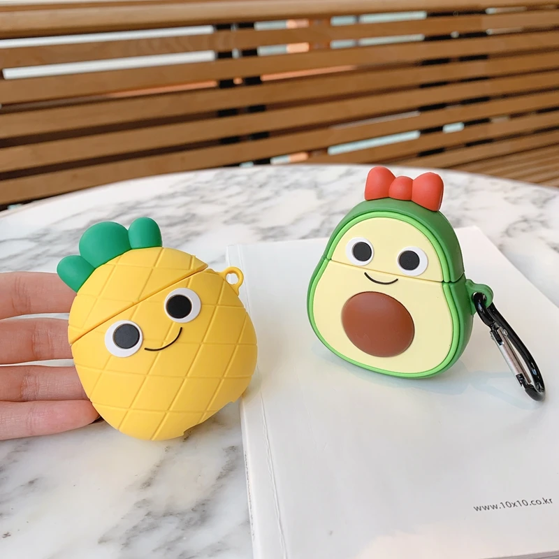 

pineapple fruit Wireless Bluetooth Case For Apple Airpods Earphone Silicone Headphones Cases For Airpods 2 Protective cute Cover