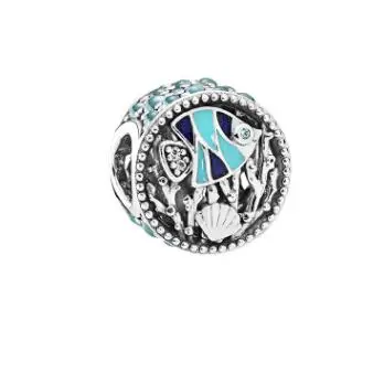 Authentic 925 Sterling Silver Pink heart charms Beads Fit Original Charms Bracelet Jewelry - Color: 10